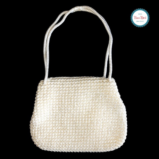Bolsa de Macramê Branca com Franjas - Foto 2