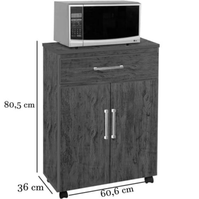 Balcão para Microondas com gavetas e rodízios - Novo na Caixa  - Foto 2