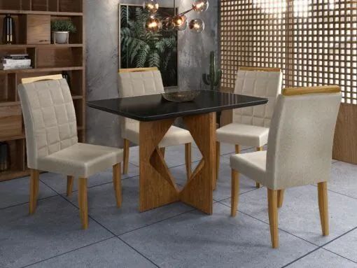 Sala mesa jantar 4 cadeiras 90x90 cm  - Foto 3