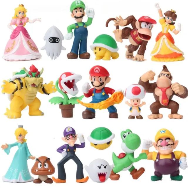 Kit 2 Figuras Pvc 12cm Mario E Luigi - Super Mario Bros