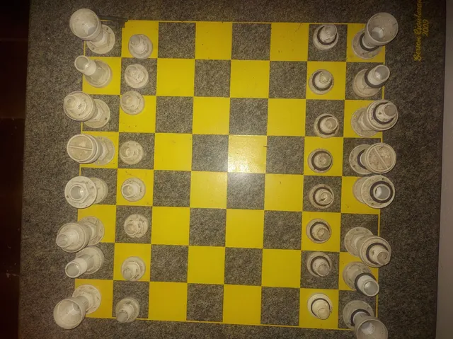 Jogo Xadrez em Mármore, c/ Pedras, completo, aprox. 40 x 39,5 x 2,5cm; com