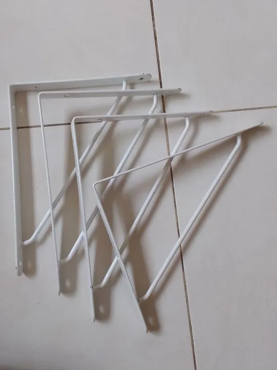 12 Suportes de Mão Francesa de Parede em Metal Branco