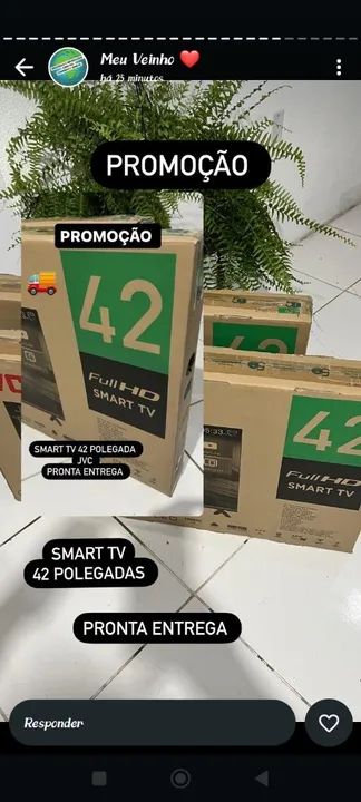 TV 42 Polegadas Full HD Smart JVC - Pronta Entrega