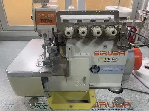Máquina De Costura Overlock Ponto Cadeia Siruba 747K 4 Fios