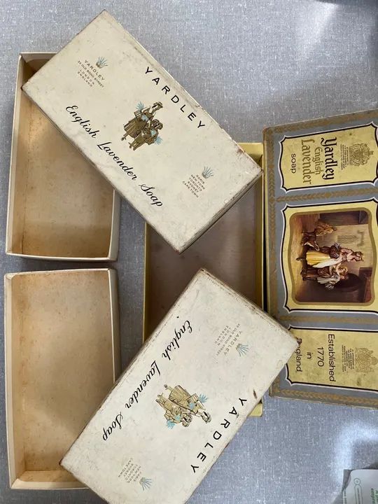 3 Caixas Antigas de Sabonetes Yardley English Lavender - Coleção Vintage - Foto 2