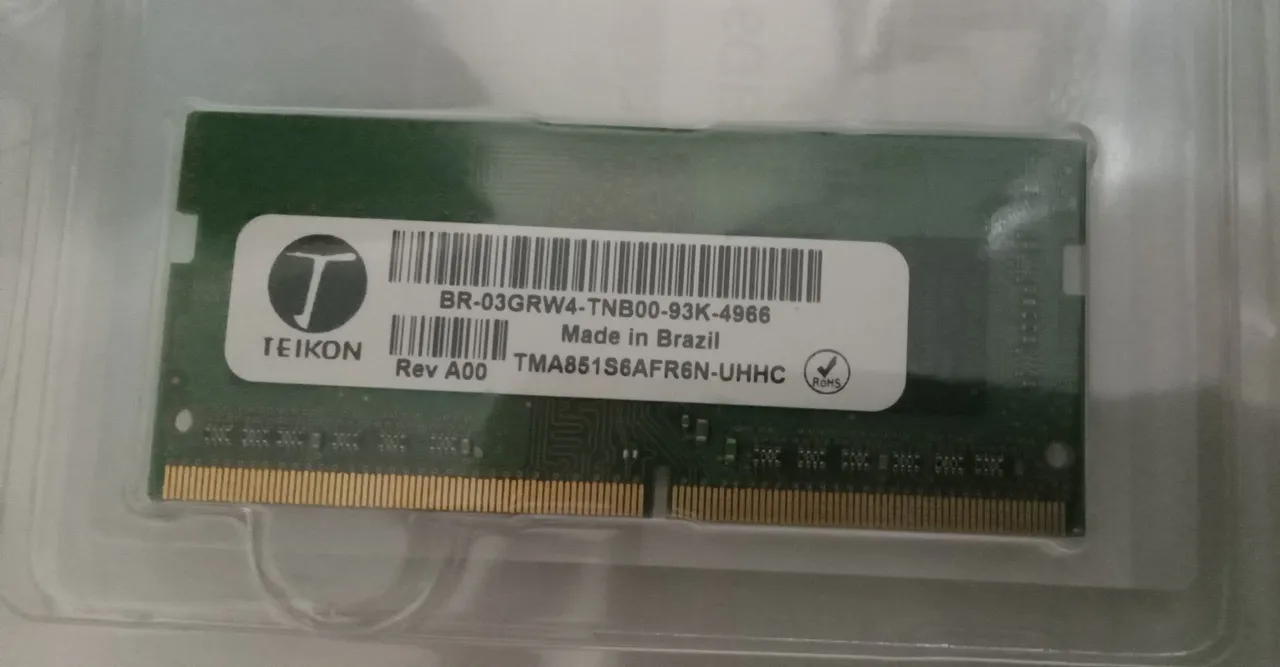Memória RAM 4GB para notebook