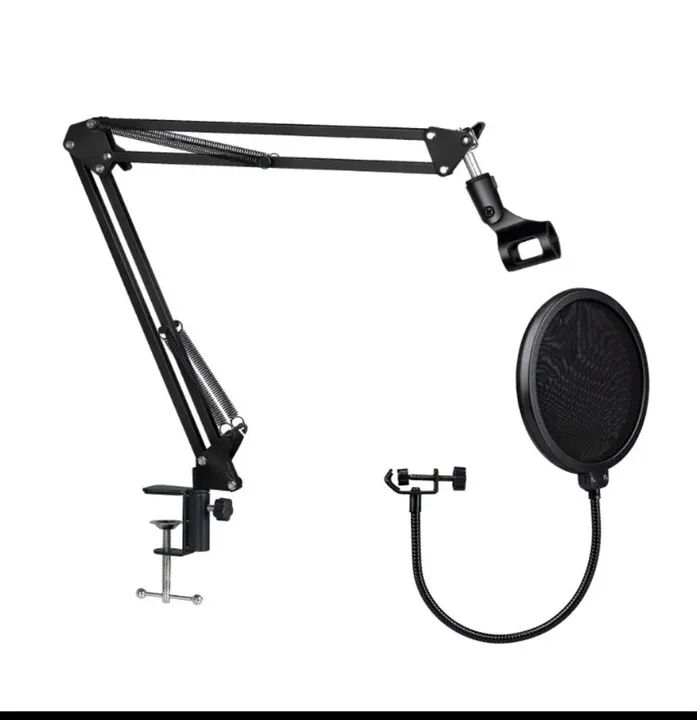 Braço de Microfone Ajustável com Filtro Pop para Streamer e Podcast