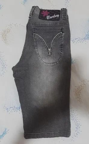Bermuda jeans preta com elastano Barley - Foto 3