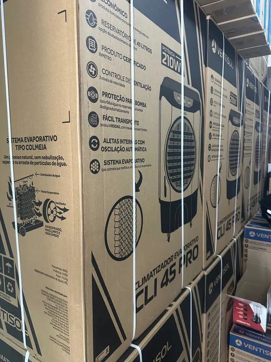 Lote com 5 Climatizadores de 45 litros com 210w de potência 