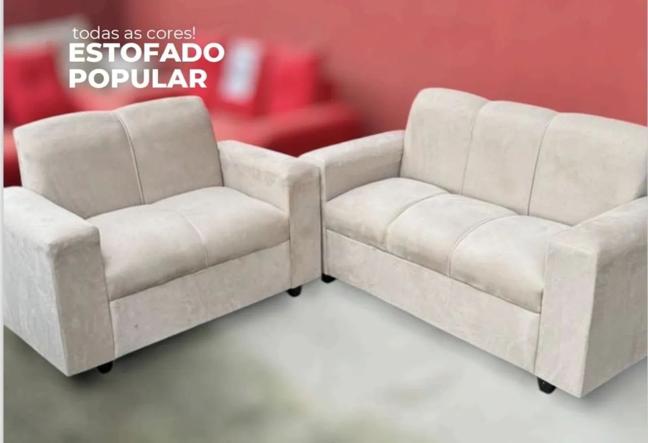 Sofá de 2x3 lugares em suede