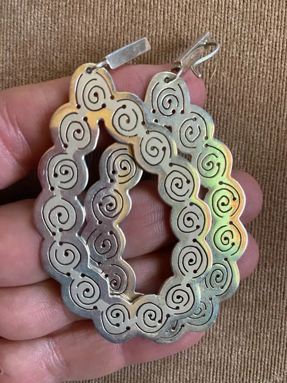 Brincos Prata Design Espiral - Foto 3