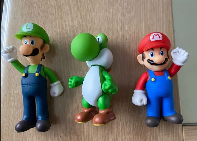 Kit 3 bonecos Mario, luigi e yoshi 100,00 - 14cm - Foto 5