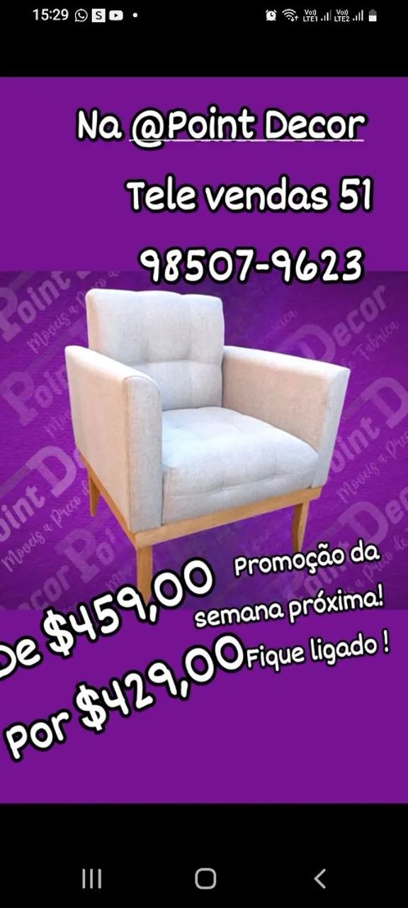 Poltrona confortável de 1 lugar - promoção imperdível!