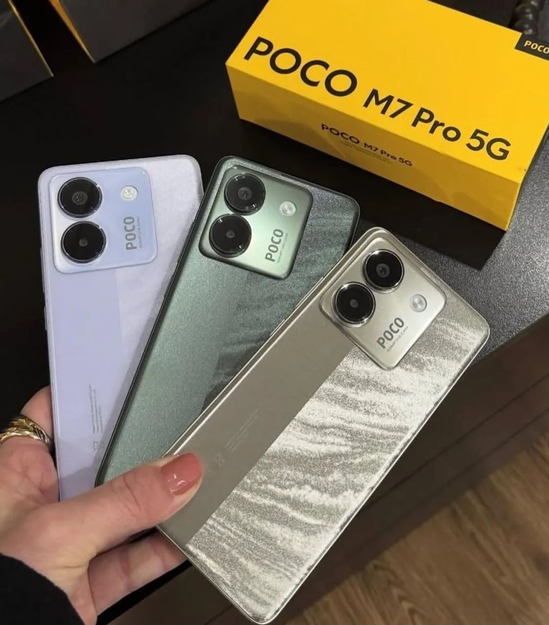 POCO M7 Pro 5G, NFC, 512/12GB RAM, cores: verde, lilás e prata