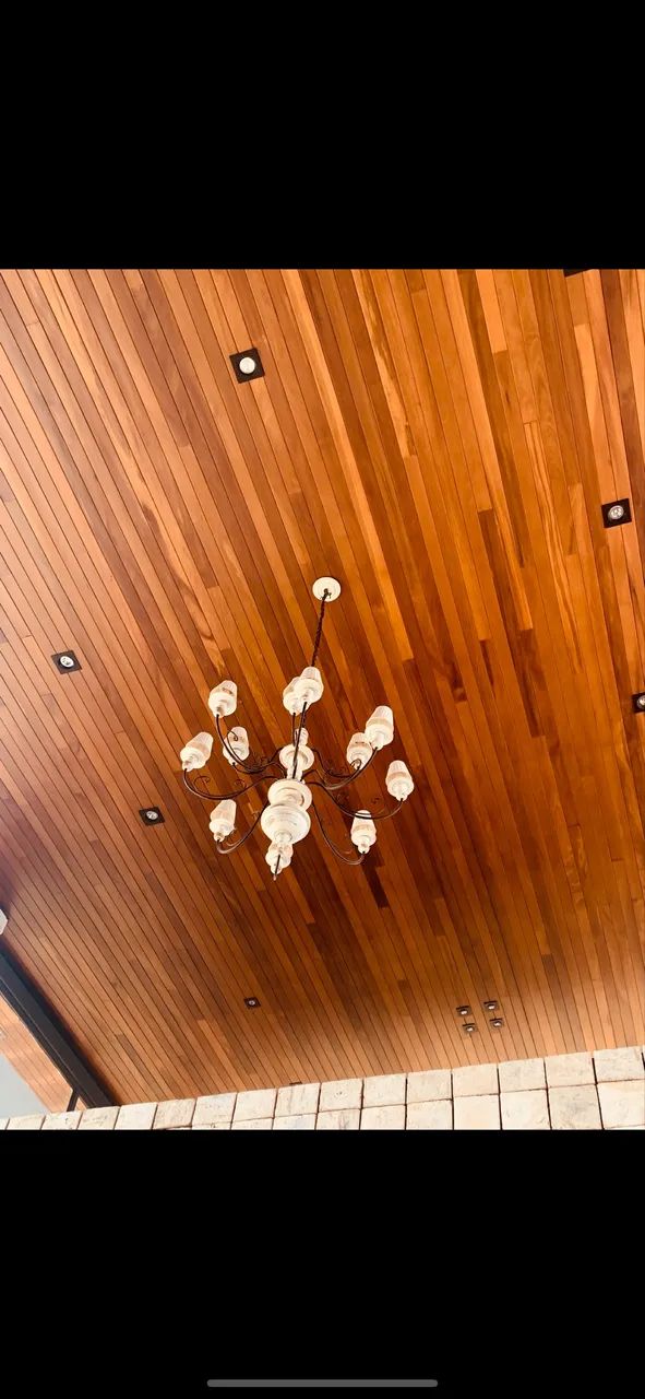 Lustre Pendente Ferro e Madeira Torneada 12 bocais - Foto 2