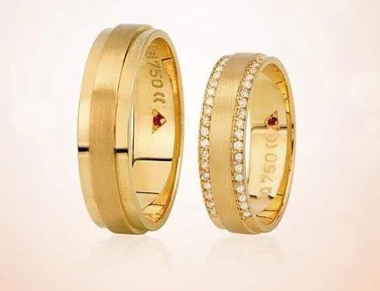 Alianças Eternn Diamantes Ouro 18k - par