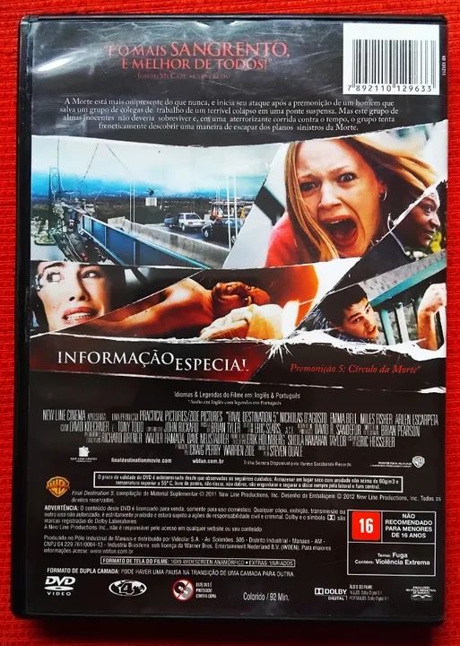 DVD Filme de Terror Premonição 5 ( midia conservada)  - Foto 2