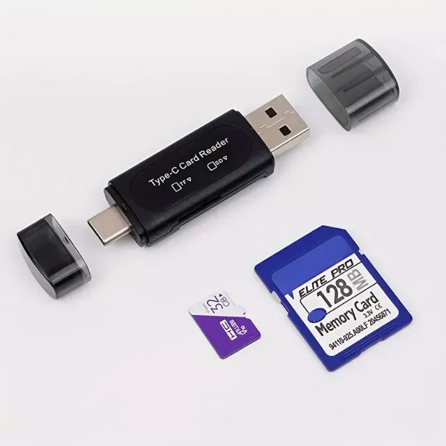 Leitor de cartões USB Micro SD, 4 em 1 tipo C /USB A A SD /Micro SD /SDXC /SDHC Adaptador