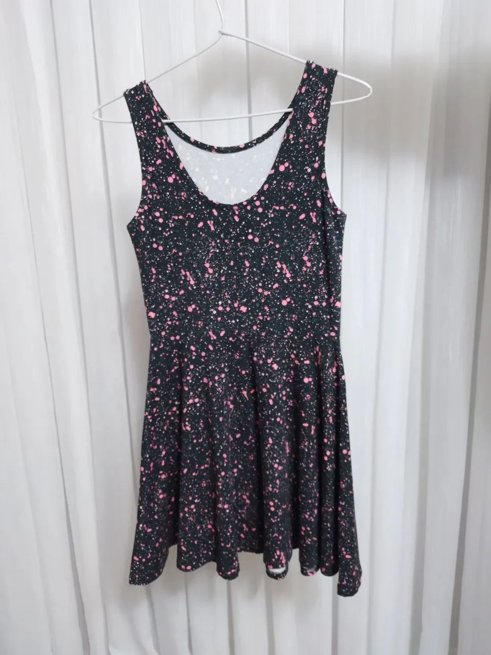 Vestido Infantil Estampado com Salpicos Rosa - Foto 2