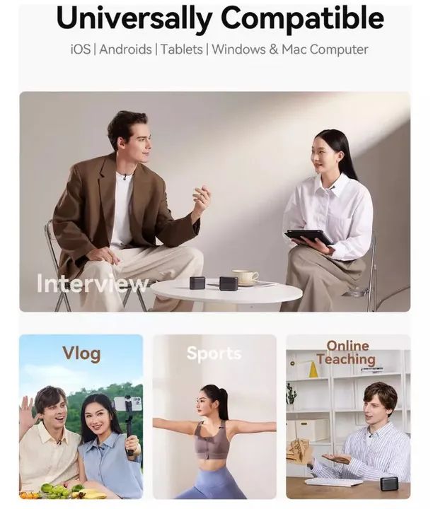 Microfone Hollyland Lark M2s Mini Combo Duo Sem Fio Preto - Foto 5