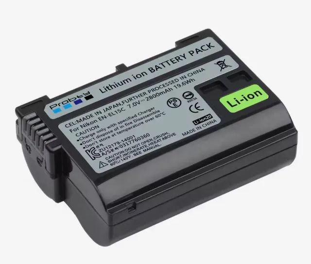 Bateria El15C Probty 2800 Mah El15 Para Câmeras Nikon Z5 Z506 Z7 D7500 D7100 D800 D610