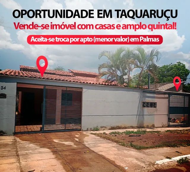 Vendo imóvel no centro de Taquaruçu, ideal para moradia e/ou renda extra.