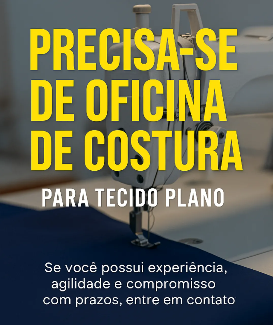 Precisa-se de oficina de costura para Uniformes.