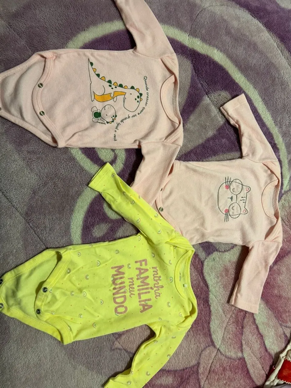 Bodies de bebê estampados - Kit com 3