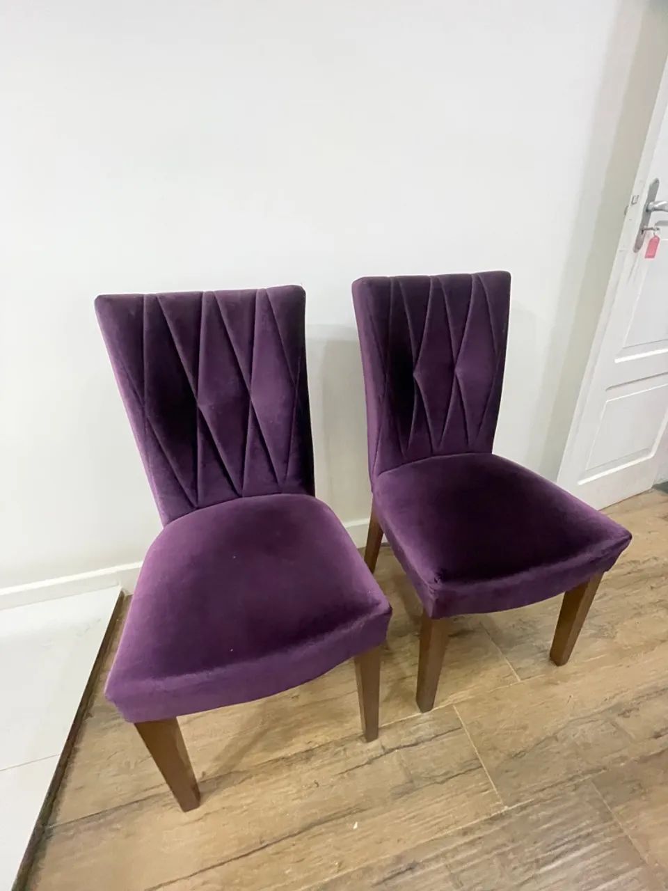 Par de Cadeiras de veludo roxo