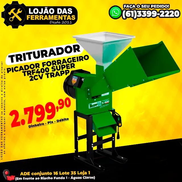 Triturador Picador Forrageiro Trf400 Super 2cv Trapp