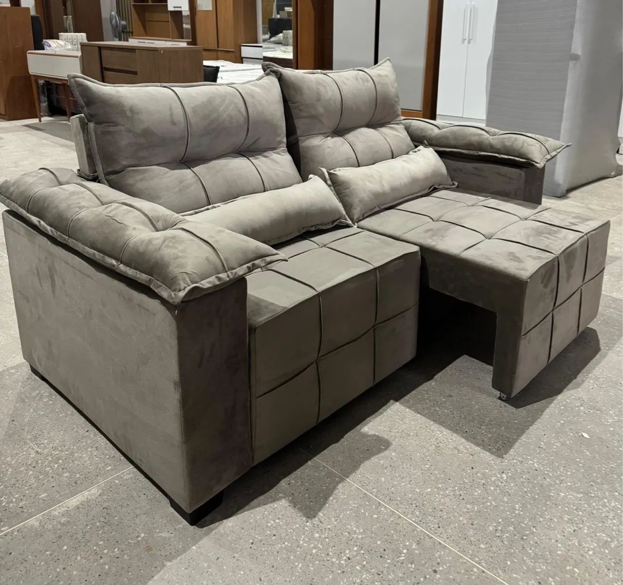 Comfortable Gray Modular Sofa
