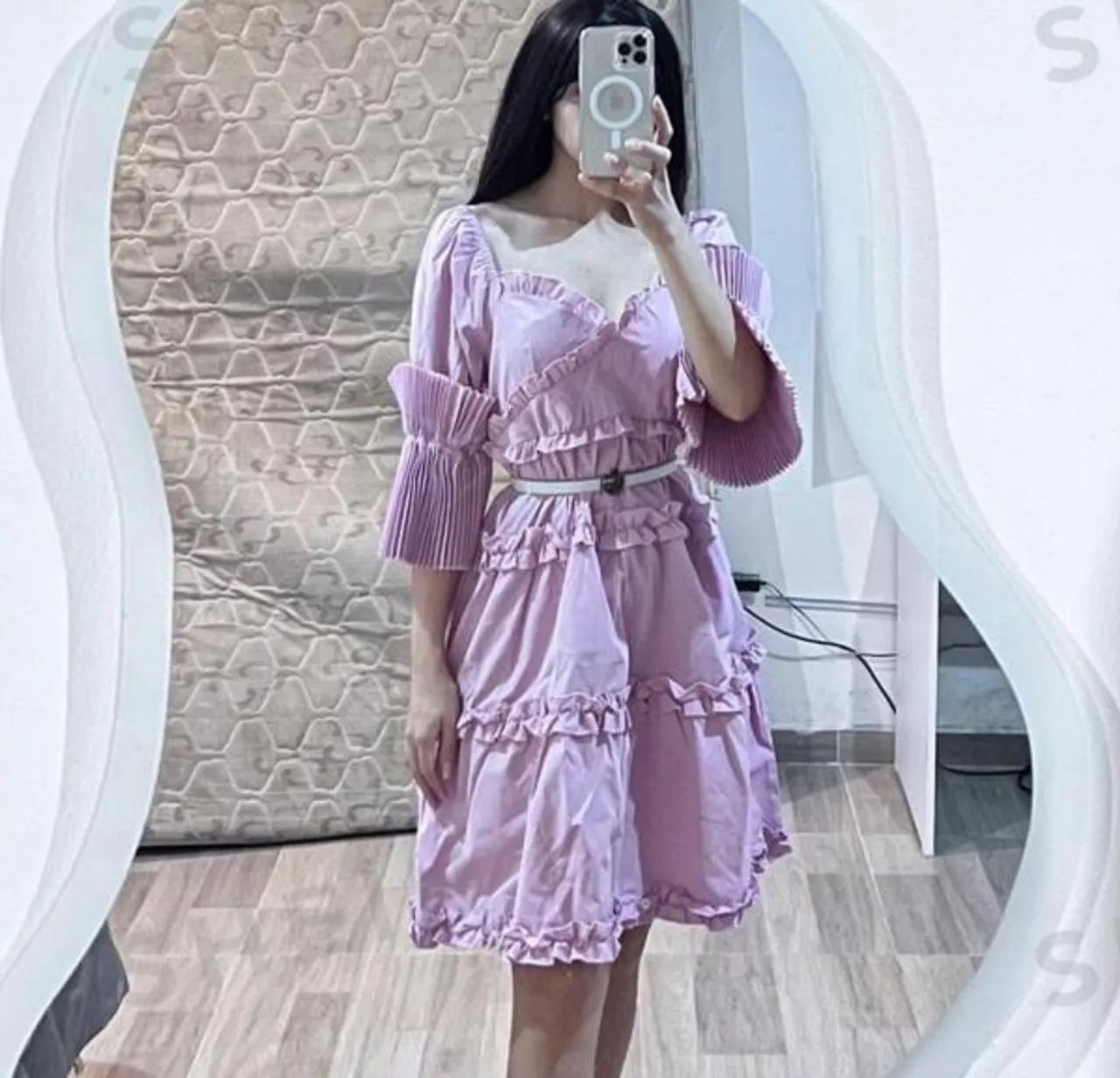 Vestido Rosa com Babados Novo Shein P M - Foto 5