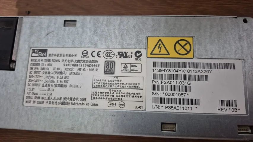 Fonte Servidor IBM 3650 M4 550w PN 94y8105 94y8104 127/220v - Foto 3