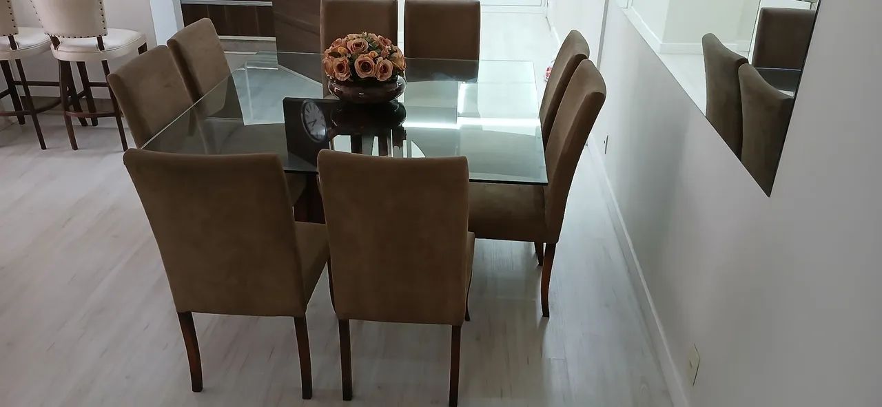 Mesa vidro + 8 cadeiras, marca Sierra - Foto 5