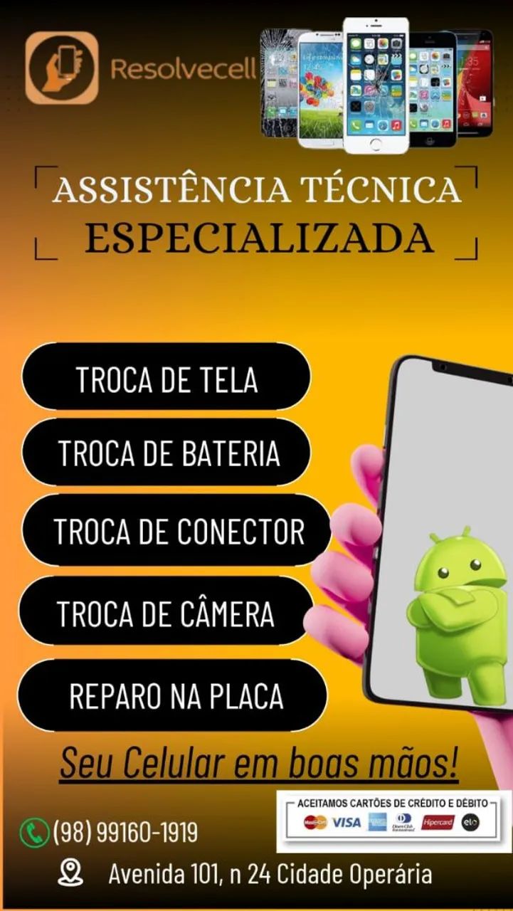 Assistência Técnica Especializada Celular,  na troca de tela capa e película de brinde... - Foto 2