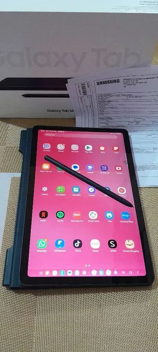 Tablet Samsung S6 LITE 4G/ WIFI 128GB com capa, teclado, S Pen (Caneta) e NOTA FISCAL - Foto 2