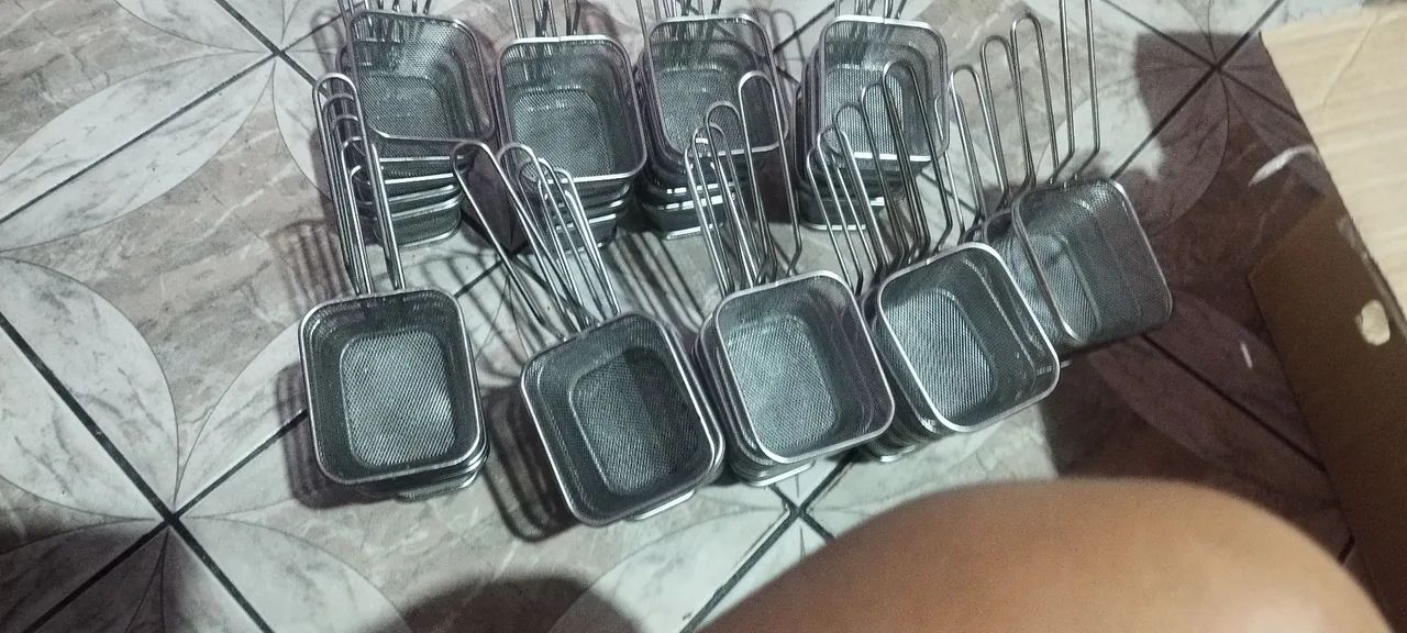 Mini Cestinhas Fritas Inox - Ideal para Bares e Restaurantes