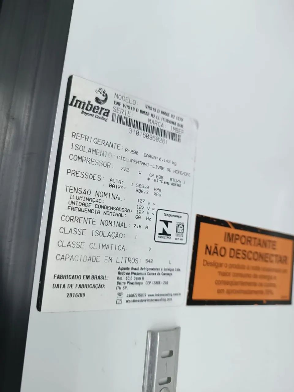 Geladeira expositora marca IMBERA 542 litros 110v funcionando perfeitamente - Foto 5