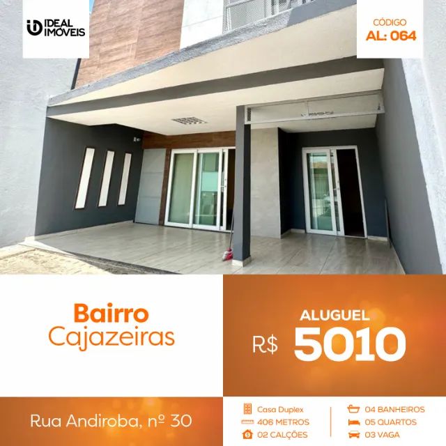 Cód AL 064 - Alugo - Duplex - Cajazeiras - R. Andiroba, 30