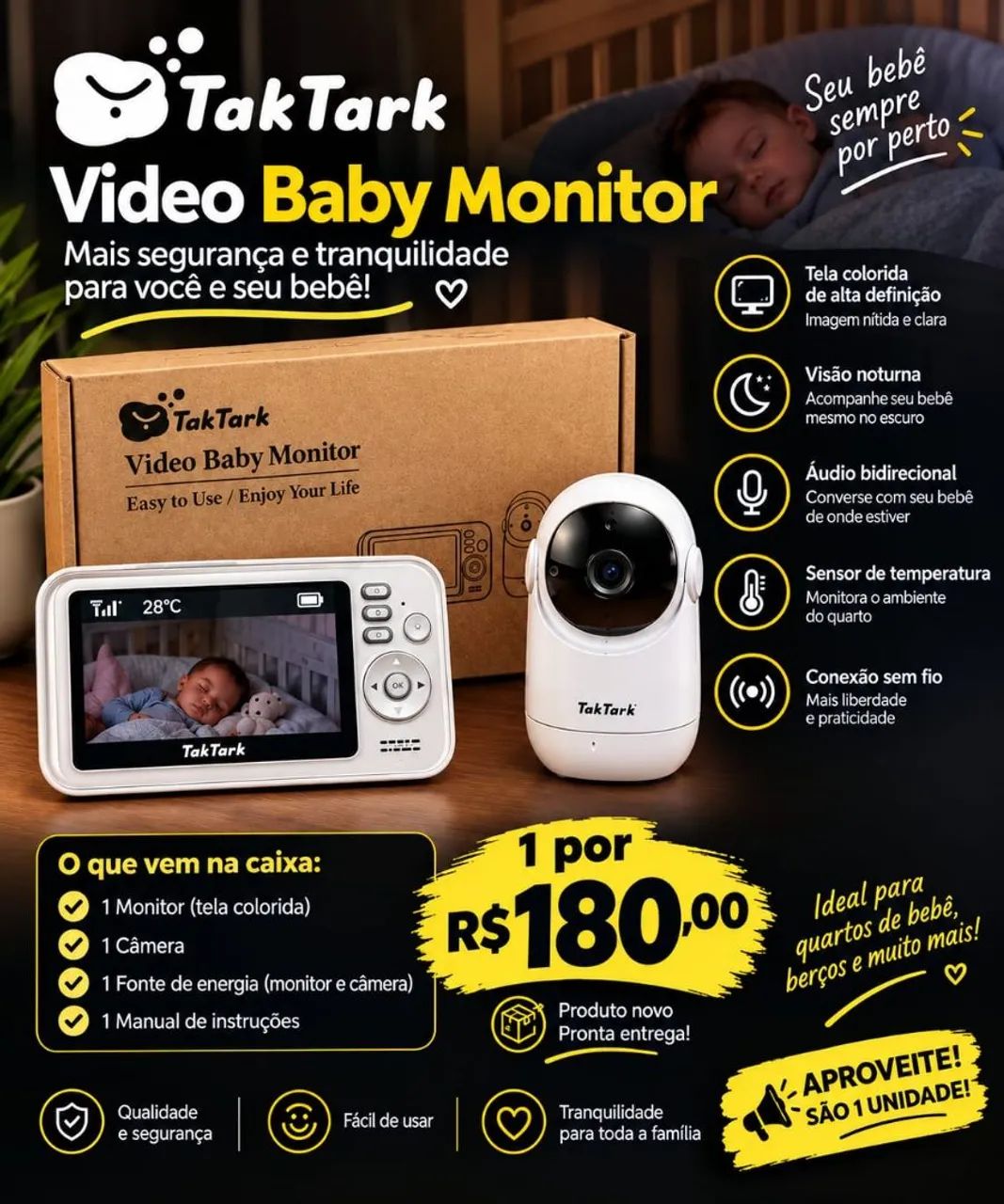 Babá eletrônica nova 