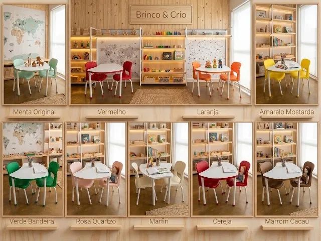 Kit de mesa infantil com cadeiras