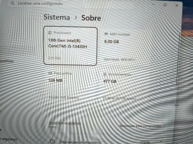 Notebook Lenovo i5 13° Geração + 8 GB  de RAM + SSD 512 GB - Foto 5