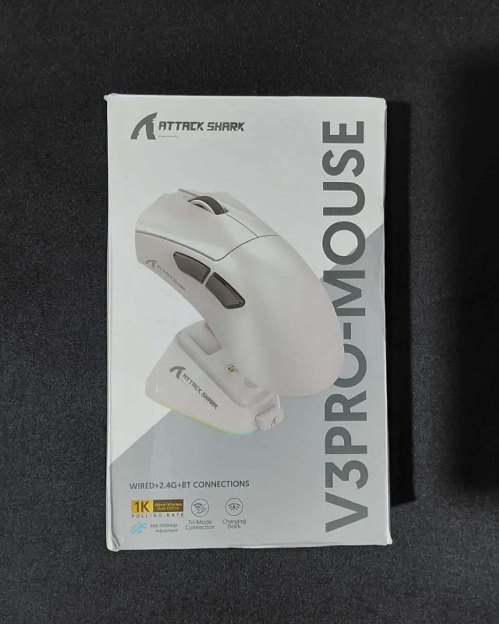 Mouse Gamer Sem Fio Attack Shark V3 Pro Com Dock Carga - Foto 4