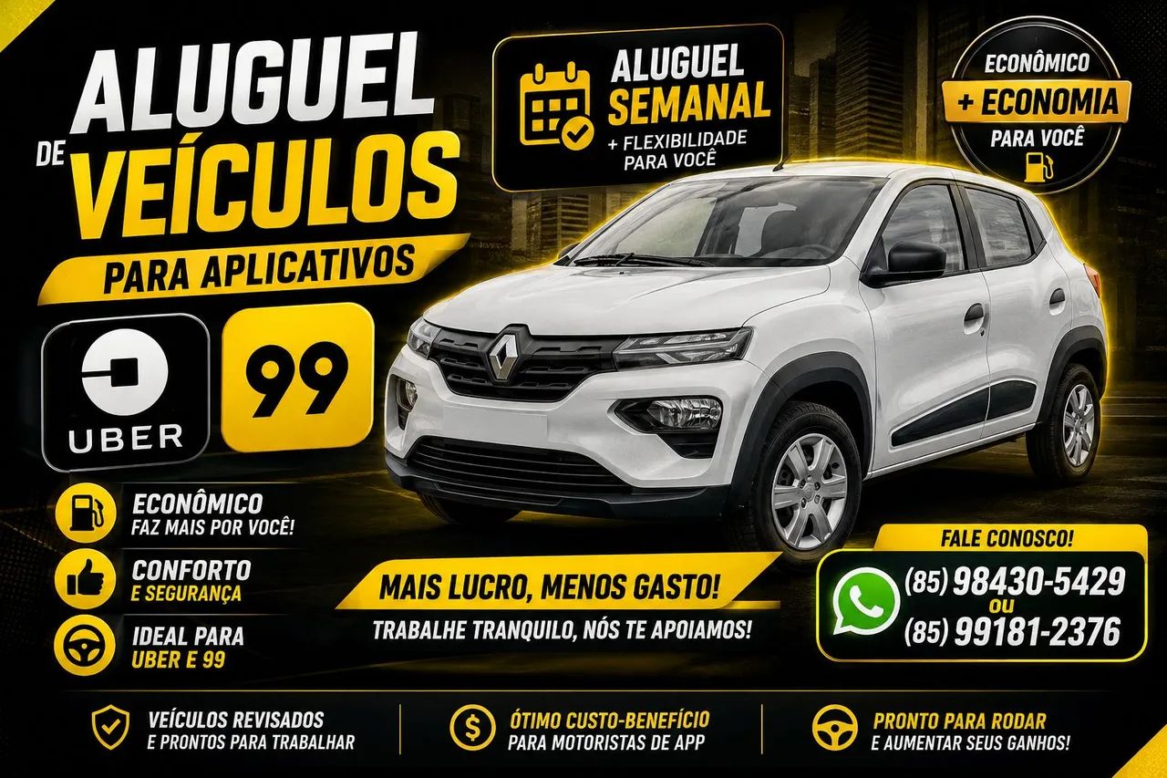 Aluguel/ locação de carros p aplicativos uber e 99 - Foto 2