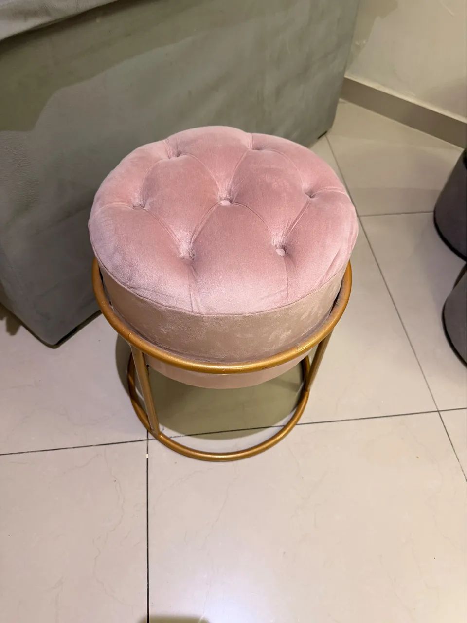 Puff Captone modelo argola luxo Rosê - Foto 3