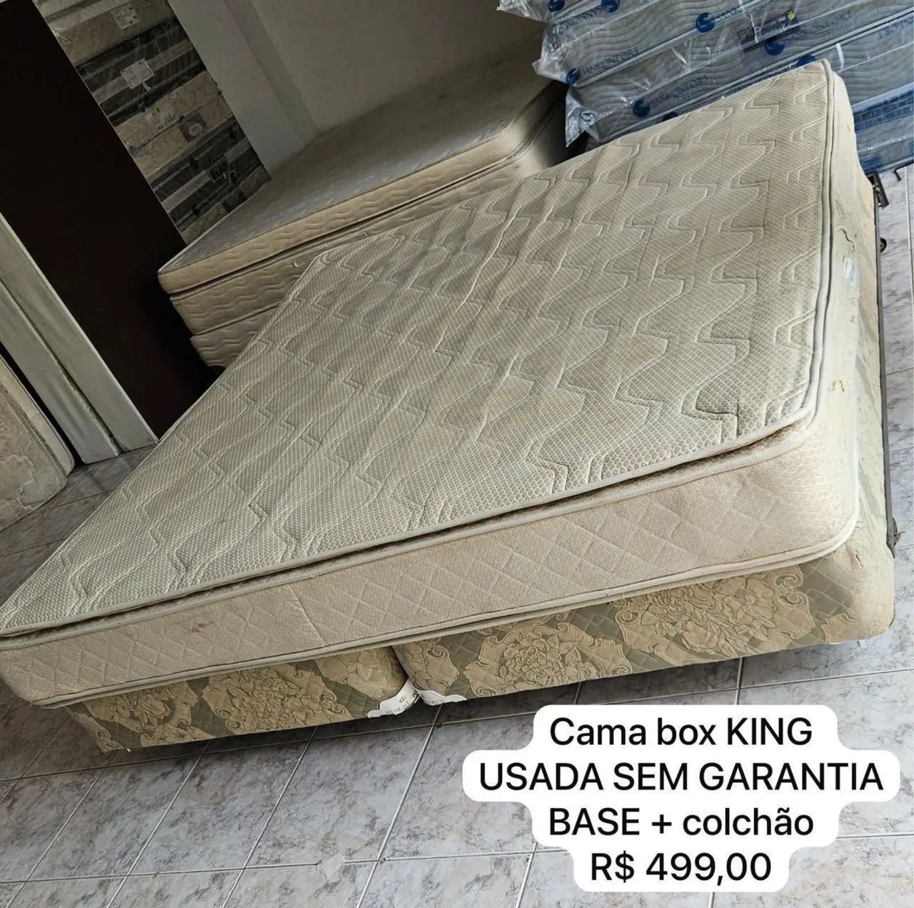 Colchão king usado com base Box usados - posso entregar 