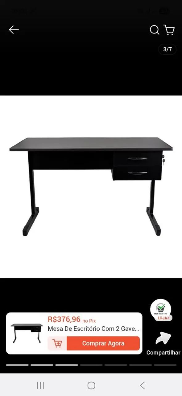 Mesa c/2 gavetas semi nova - Foto 4