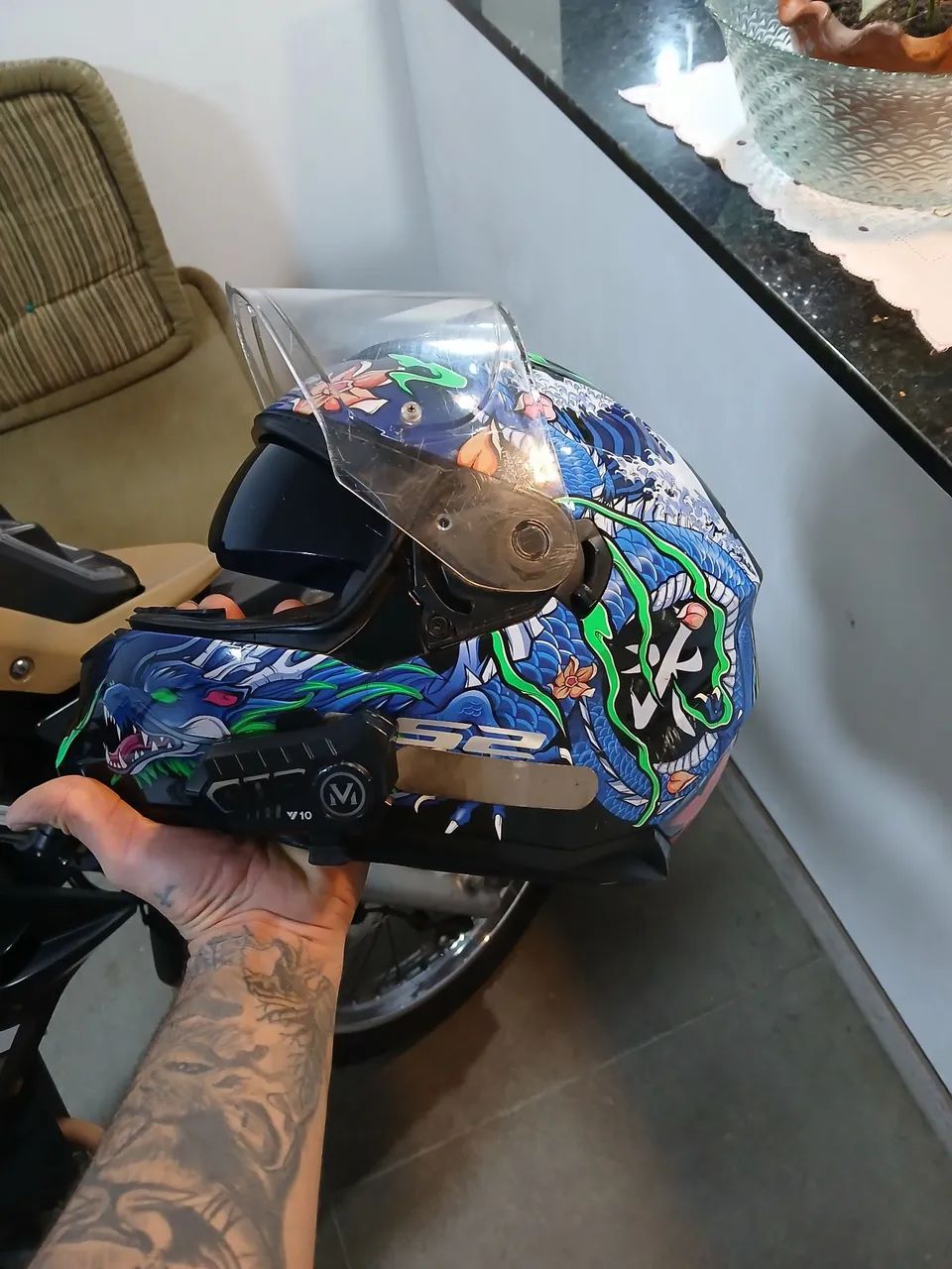 Ls2 dragao com intercomunicador Bluetooth  - Foto 3