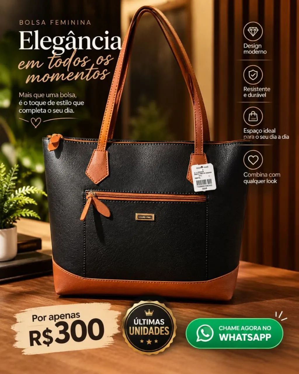 Bolsas Couro Fino - Foto 4