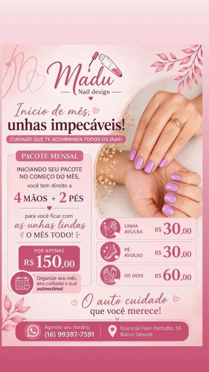 Serviço de manicure e pedicure 